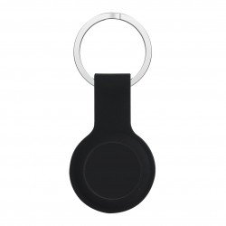 Short Silicone AirTag Tracker Holder Loop Case Cover Ring Key Chain for Apple AirTag (Black) Short Silicone AirTag Tracker Holder Loop Case Cover Ring Key Chain for Apple AirTag (Black)